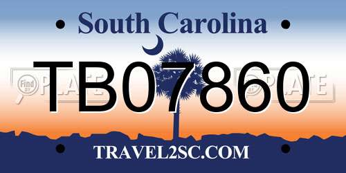 TB07860 South Carolina License Plate