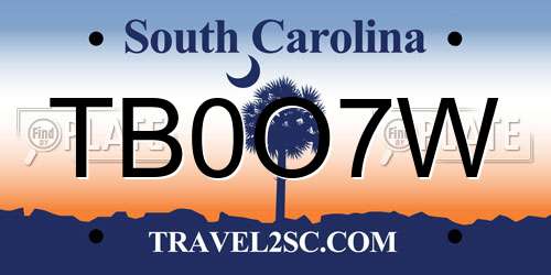TB0O7W South Carolina License Plate
