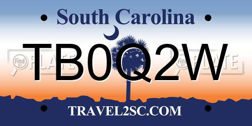 TB0Q2W South Carolina License Plate