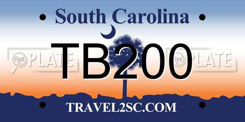 TB200 South Carolina License Plate
