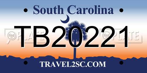 TB20221 South Carolina License Plate