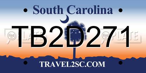 TB2D271 South Carolina License Plate