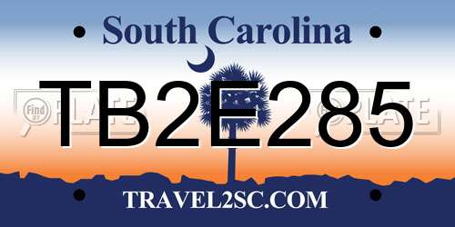 TB2E285 South Carolina License Plate