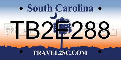 TB2E288 South Carolina License Plate
