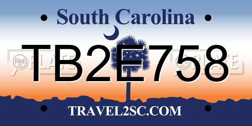 TB2E758 South Carolina License Plate