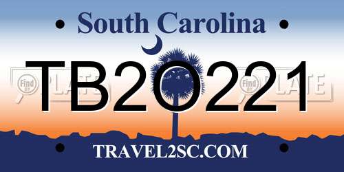 TB2O221 South Carolina License Plate