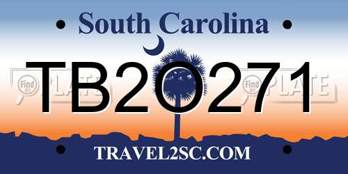 TB2O271 South Carolina License Plate