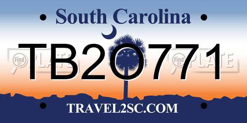 TB2O771 South Carolina License Plate