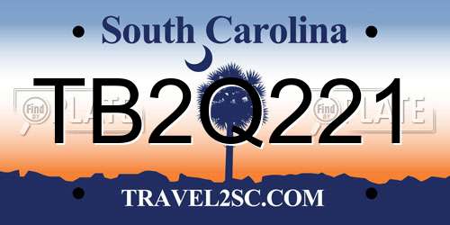TB2Q221 South Carolina License Plate