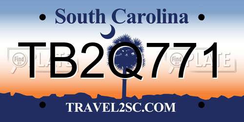 TB2Q771 South Carolina License Plate