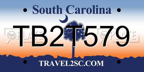TB2T579 South Carolina License Plate