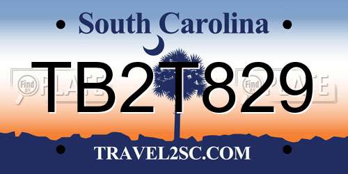 TB2T829 South Carolina License Plate
