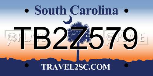 TB2Z579 South Carolina License Plate