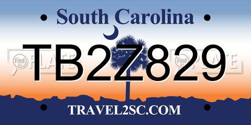 TB2Z829 South Carolina License Plate