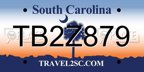 TB2Z879 South Carolina License Plate