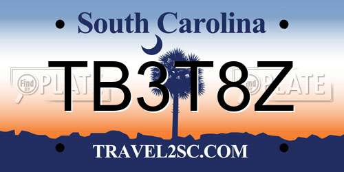 TB3T8Z South Carolina License Plate