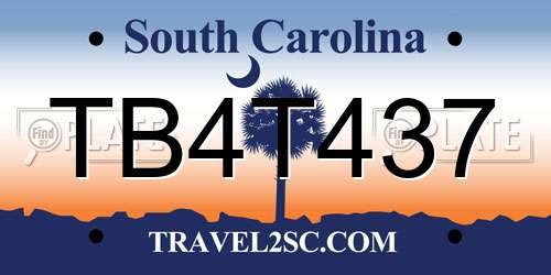 TB4T437 South Carolina License Plate