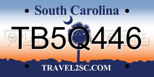 TB5Q446 South Carolina License Plate