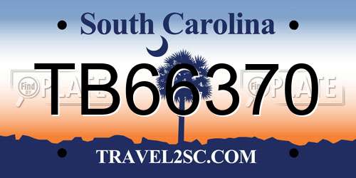 TB66370 South Carolina License Plate