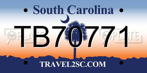 TB70771 South Carolina License Plate