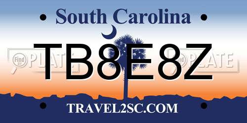 TB8E8Z South Carolina License Plate