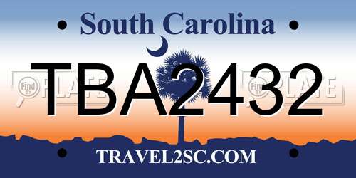 TBA2432 South Carolina License Plate