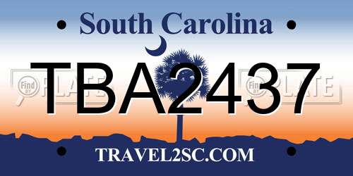 TBA2437 South Carolina License Plate