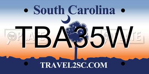 TBA35W South Carolina License Plate