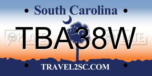 TBA38W South Carolina License Plate