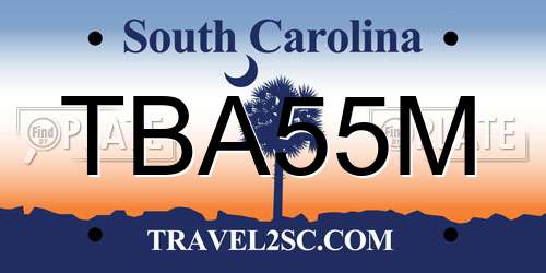 TBA55M South Carolina License Plate