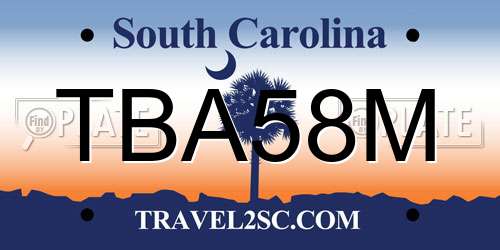 TBA58M South Carolina License Plate