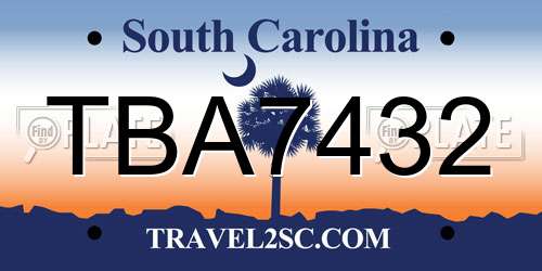 TBA7432 South Carolina License Plate