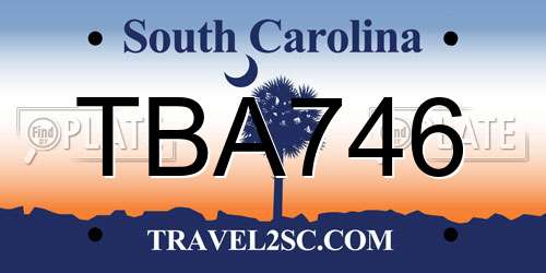 TBA746 South Carolina License Plate