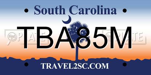 TBA85M South Carolina License Plate