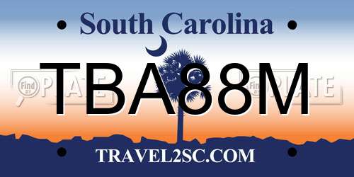 TBA88M South Carolina License Plate