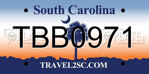 TBB0971 South Carolina License Plate