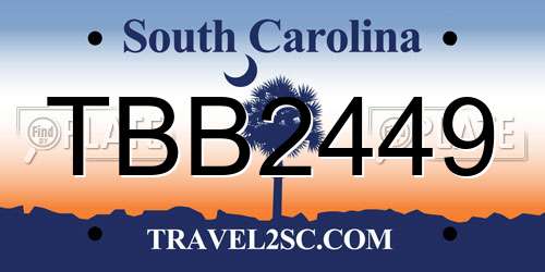 TBB2449 South Carolina License Plate
