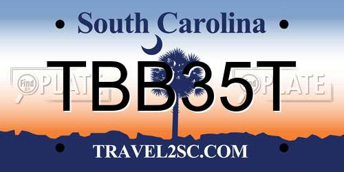 TBB35T South Carolina License Plate