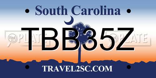 TBB35Z South Carolina License Plate