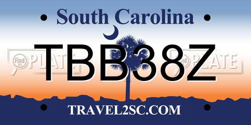 TBB38Z South Carolina License Plate