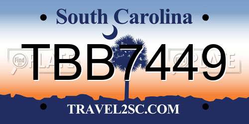 TBB7449 South Carolina License Plate
