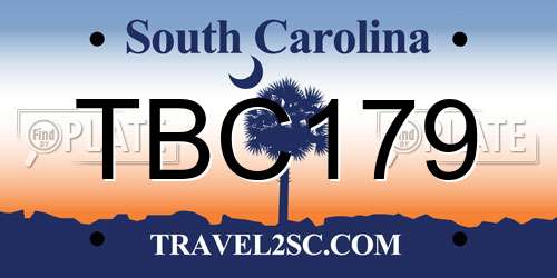 TBC179 South Carolina License Plate