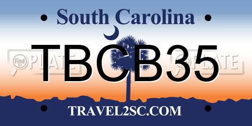 TBCB35 South Carolina License Plate