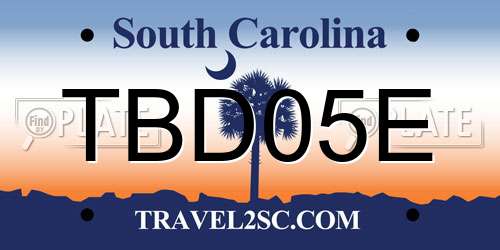 TBD05E South Carolina License Plate