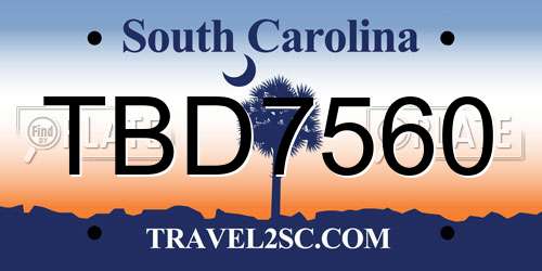 TBD7560 South Carolina License Plate