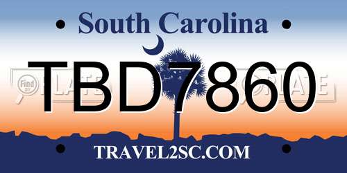 TBD7860 South Carolina License Plate