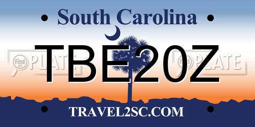 TBE20Z South Carolina License Plate