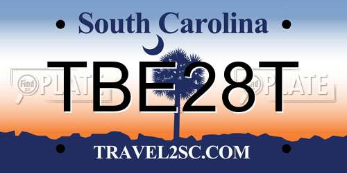 TBE28T South Carolina License Plate