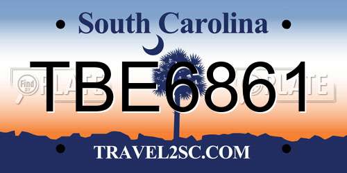 TBE6861 South Carolina License Plate
