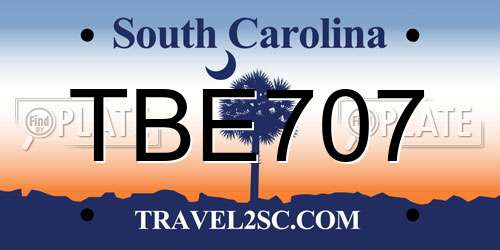 TBE707 South Carolina License Plate